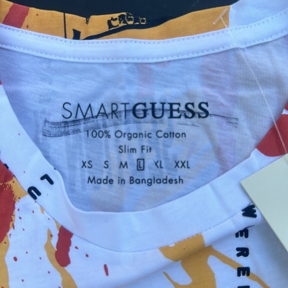 New GUESS T-shirt with multicolor print SZ L - Picture 3 of 8